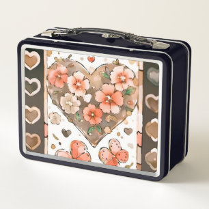 Lunch Box Papillons, Coeurs et Fleurs