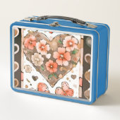 Lunch Box Papillons, Coeurs et Fleurs (Devant)