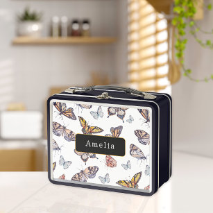 Lunch Box Papillons d'aquarelle personnalisés