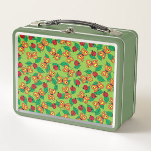 Lunch Box Papillons et coccinelles sur des feuilles vertes