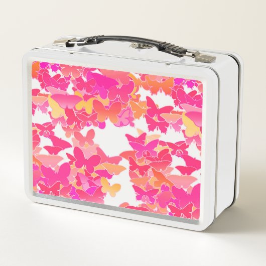 Lunch Box Papillons, rose, fuchsia et corail (Dos)