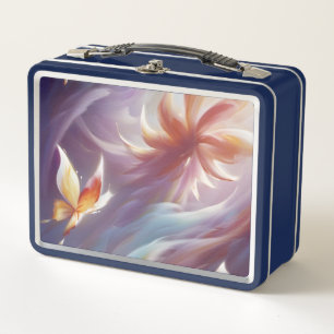 Lunch Box Papillons stylisés et fleurs