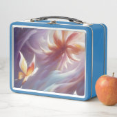 Lunch Box Papillons stylisés et fleurs (En situation)