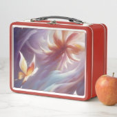 Lunch Box Papillons stylisés et fleurs (En situation)