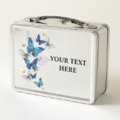 Lunch Box Papillons volants bleus Morpho (Dos)