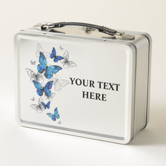 Lunch Box Papillons volants bleus Morpho (Dos)