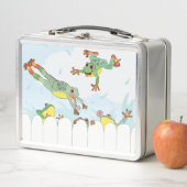 Lunch Box Pâque 5 grenouilles Argent (En situation)