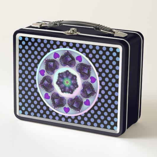 Lunch Box Parapluie violet & coeurs .7 (Devant)