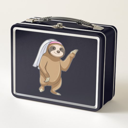 Lunch Box Paresseux comme mariée avec voile (Devant)