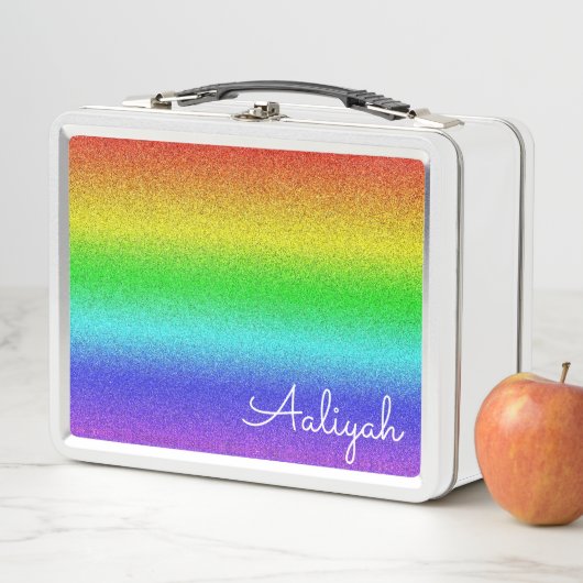Lunch Box Parties scintillant arc-en-ciel (En situation)