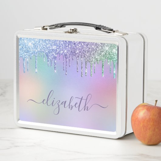 Lunch Box Parties scintillant arc-en-ciel personnalisée (En situation)