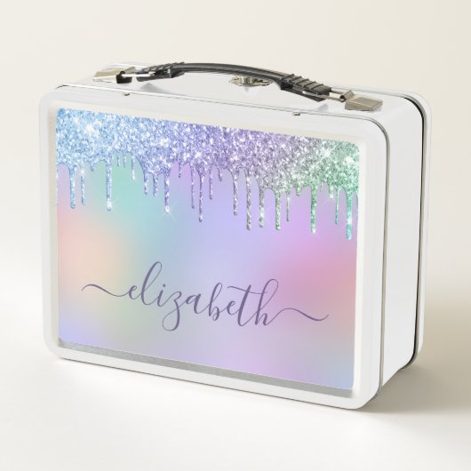 Lunch Box Parties scintillant arc-en-ciel personnalisée (Dos)