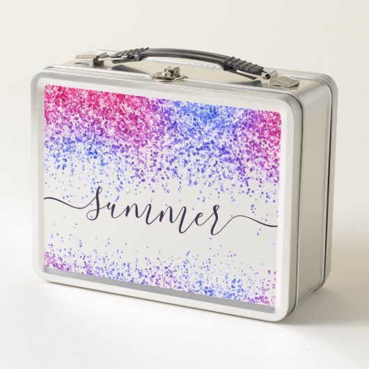 Lunch Box Parties scintillant colorée personnalisée  (Devant)
