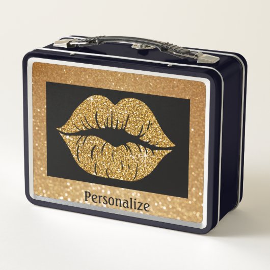 Lunch Box Parties scintillant d'or Lèvres Sparkle tendance P (Dos)