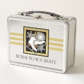 Lunch Box Parties scintillant d'or personnalisée Patinage no (Devant)