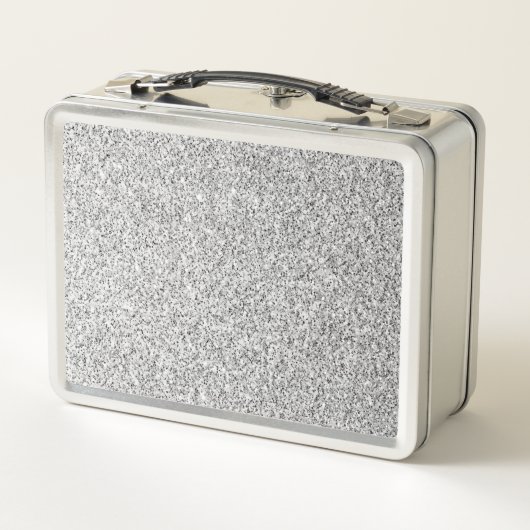 Lunch Box Parties scintillant gris argent scintille Monogram (Dos)