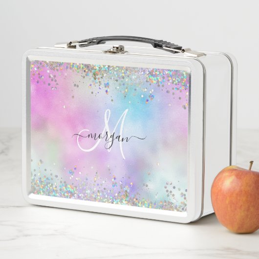 Lunch Box Parties scintillant holographique Rainbow Pastels  (En situation)