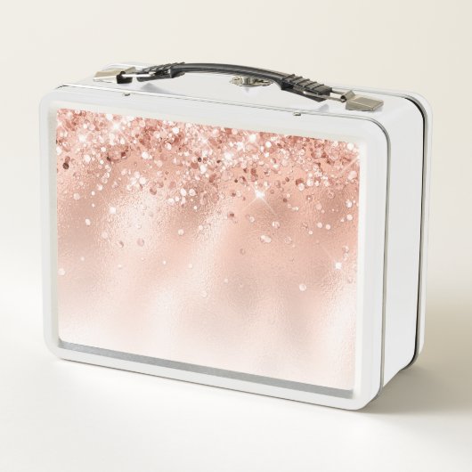 Lunch Box Parties scintillant Peach Rose or Monogramme (Dos)