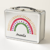 Lunch Box Parties scintillant Rainbow Design Nom personnalis (Devant)