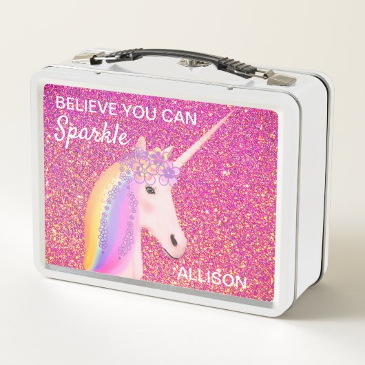 Lunch Box Parties scintillant rose Unicorn Girly Sparkle Per (Dos)