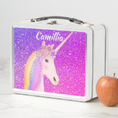 Lunch Box Parties scintillant violette rose Unicorn Imaginai (En situation)