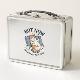 Lunch Box Pas maintenant Chat paresseux Gravure vintage Dess