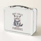 Lunch Box Pas rapide, juste furieux - Humour de chat gris (Dos)