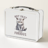 Lunch Box Pas rapide, juste furieux - Humour de chat gris (Devant)