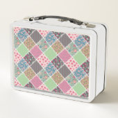 Lunch Box Pastel Floral Quilt Carré (Dos)