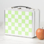 Lunch Box Pastel Green À damiers En vichy Motif (En situation)