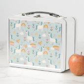 Lunch Box Pastel mignon Rainbow Unicorn Motif (En situation)