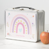 Lunch Box Pastel Rainbows Girly Fleurs sauvages & Coeurs (En situation)