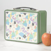 Lunch Box Pastel Retro Memphis Pattern Swirls (En situation)