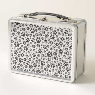 Lunch Box Pattes de chien noir et blanc à pois