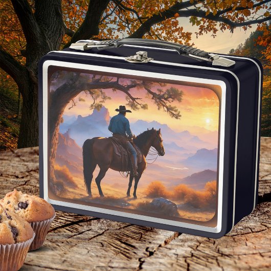 Lunch Box Pays et Western Cowboy Horse
