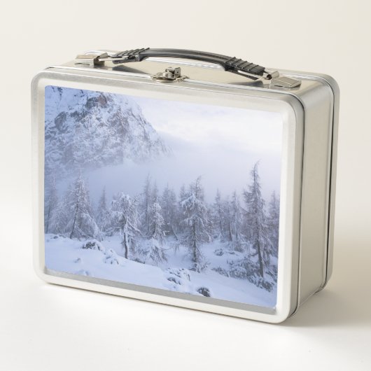 Lunch Box Pays merveilleux d'hiver, brouillard, forêt d'épin (Devant)