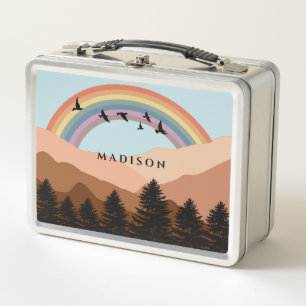 Lunch Box Paysage Abstrait Arbres forestiers Arc-en-ciel et