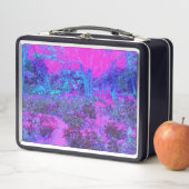 Lunch Box Paysage impressioniste rose chaud et bleu (En situation)