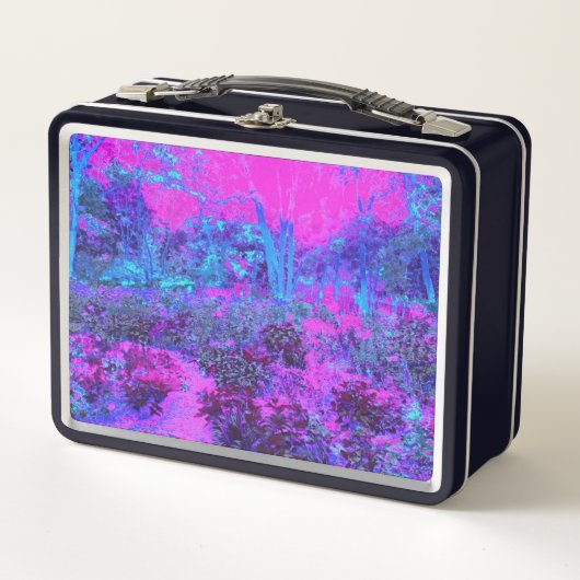 Lunch Box Paysage impressioniste rose chaud et bleu (Devant)