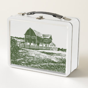 Lunch Box Paysage rural maison de ferme de style coupe