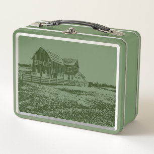 Lunch Box Paysage rural maison de ferme de style coupe