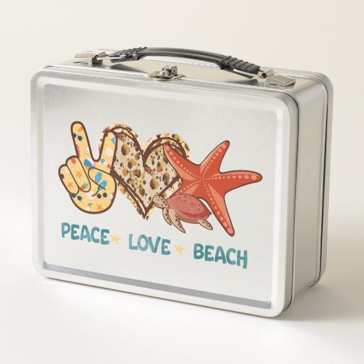 Lunch Box Peace, Love, Beach | Summer Vibes | Vintage (Devant)