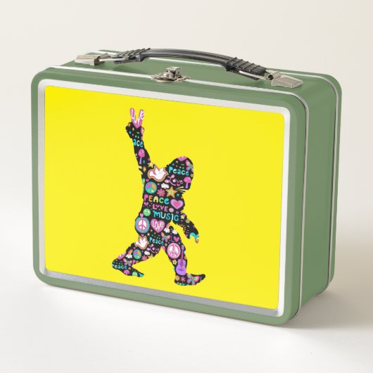 Lunch Box Peace Love Bigfoot Hippie Funny Bigfoot Lover (Devant)