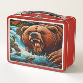 Lunch Box Pêche à l'ours féroce dans les eaux sauvages (Devant)