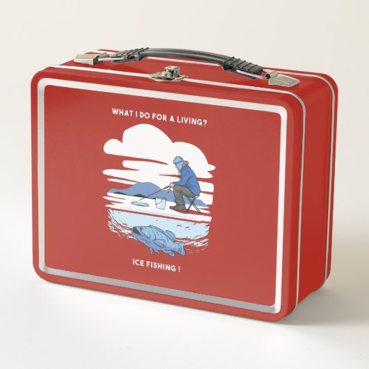 Lunch Box Pêche sur glace - Conception d'hiver de pêcheur (Devant)