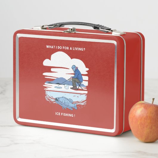Lunch Box Pêche sur glace - Hiver Pêcheur Design (En situation)