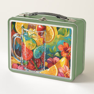 Lunch Box Peinture à l'huile impasto de cocktail d'été tropi