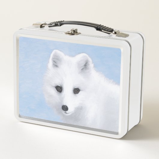 Lunch Box Peinture Arctic Fox - Art original de la faune (Devant)