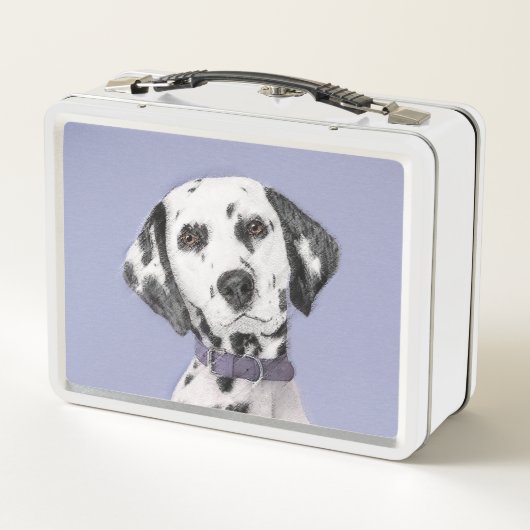 Lunch Box Peinture Dalmatienne - Beau art original de chien (Dos)