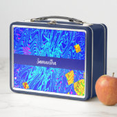 Lunch Box Peinture d'art Abstrait bleu moderne (En situation)